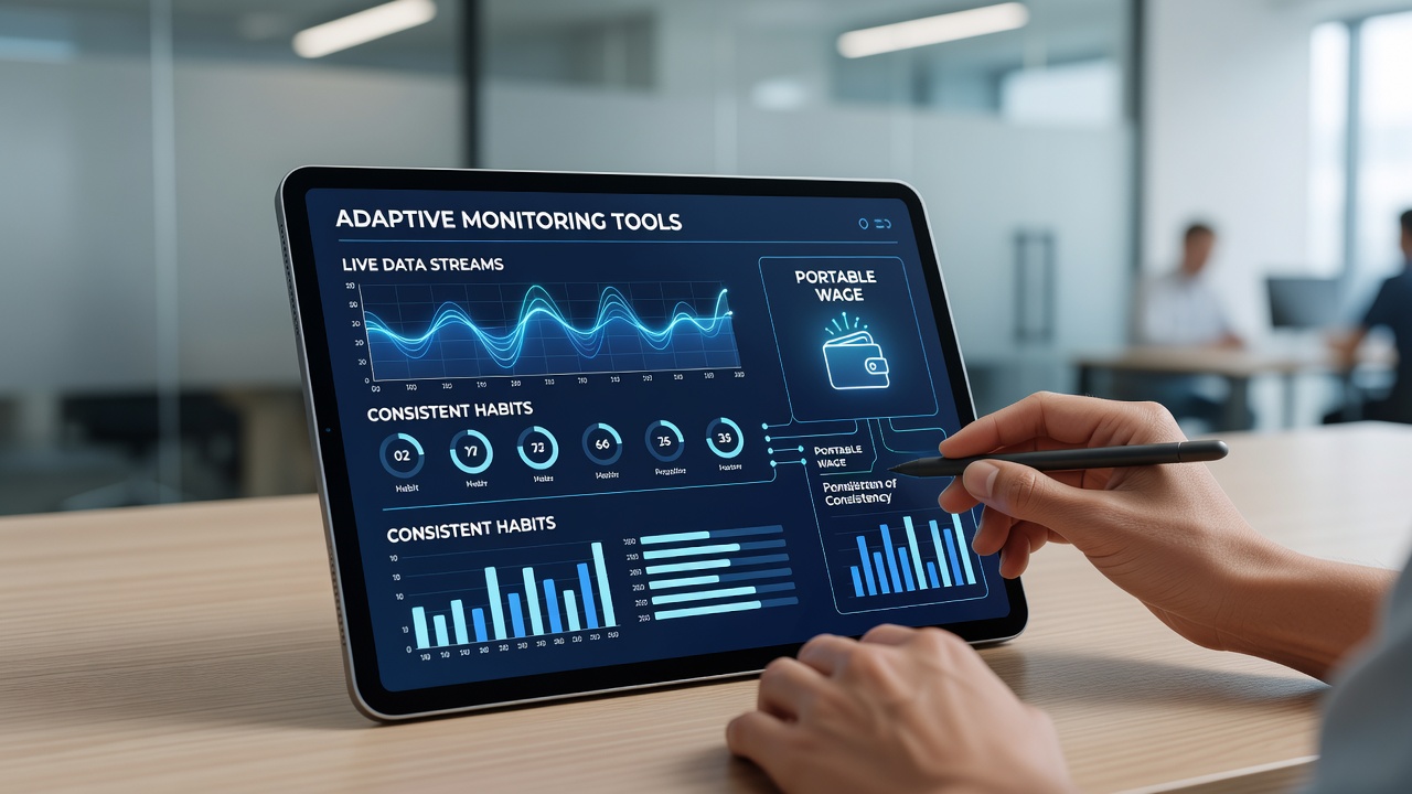 Live data streams supporting consistent habits via monitoring tools