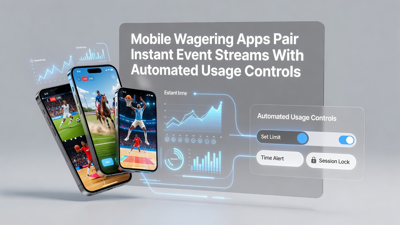 Smartphone mit synchronisiertem Live-Event und automatischer Kontrollbenachrichtigung in einer Wett-App