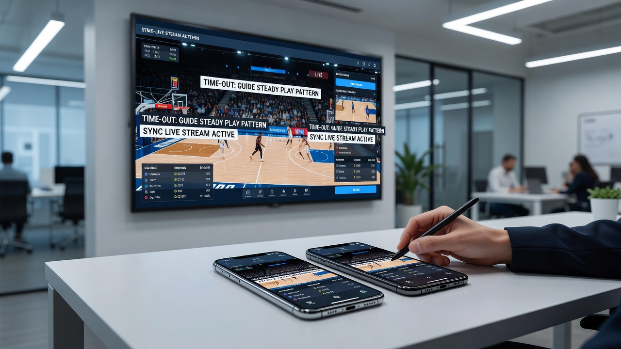Detailansicht einer App-Oberfläche mit Live-Stream und Zeit-Prompt während eines Sportevents