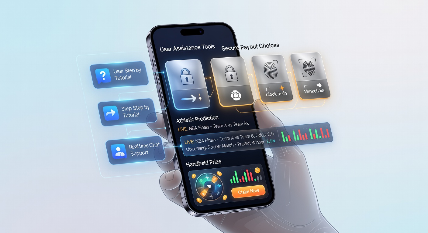 Mobile App-Oberfläche mit integrierten Hilfswerkzeugen und Zahlungsoptionen für Sportwetten und Gewinnspiele